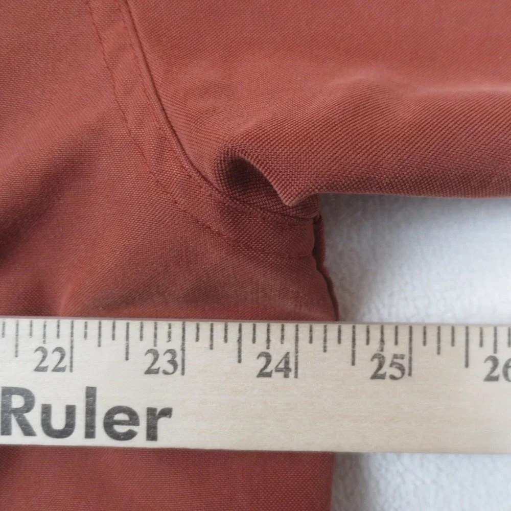 The North Face Shirt Mens L Orange A412 Long Sleeve Roll Tab‎ Outdoor Hike Fish